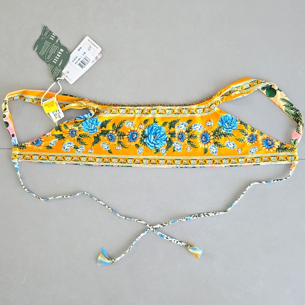 NWT! Agua Bendita Sele Reversible Bikini Top in Yellow - Picture 5 of 8